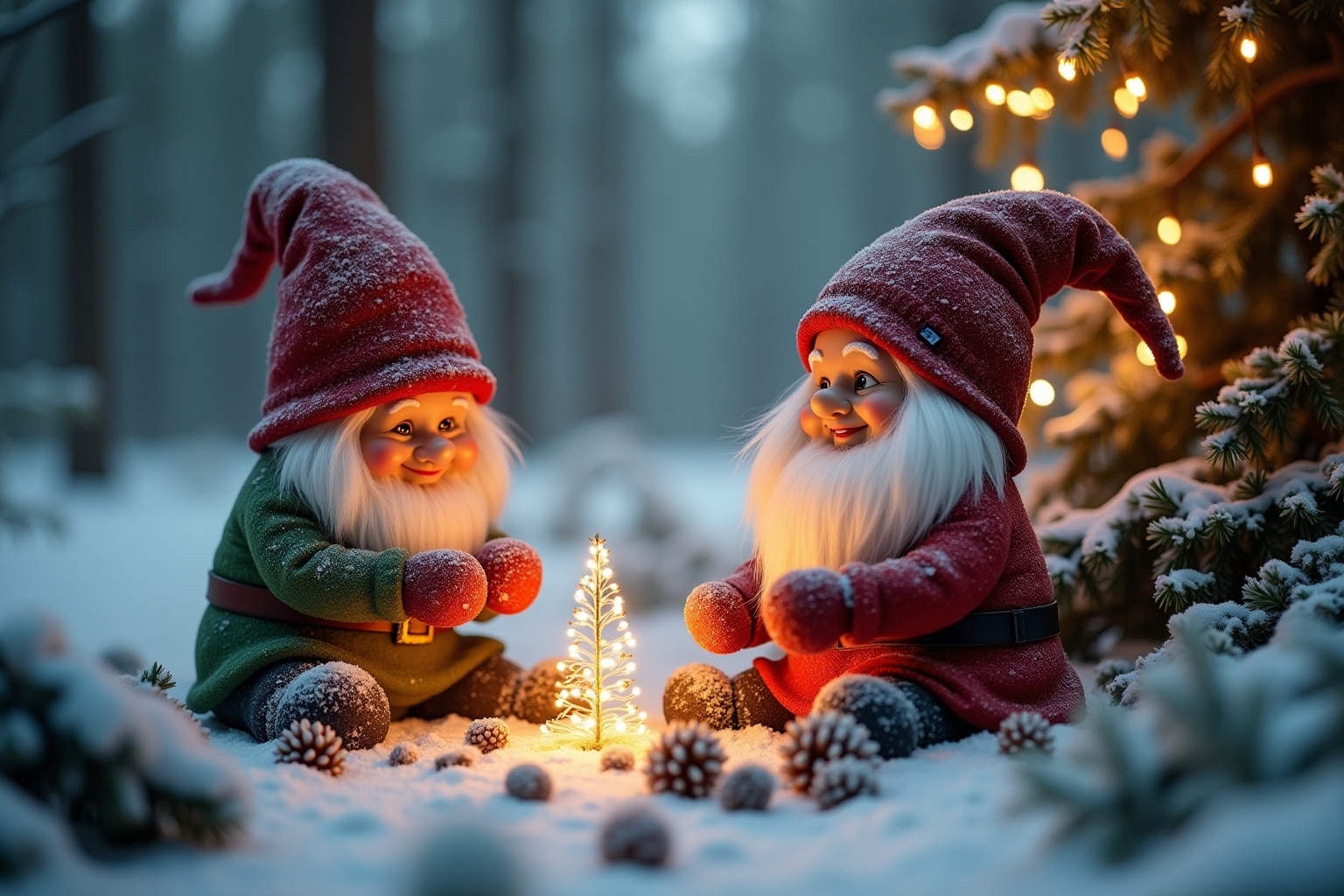 Kreative Wichtel basteln für draußen - winterzauber