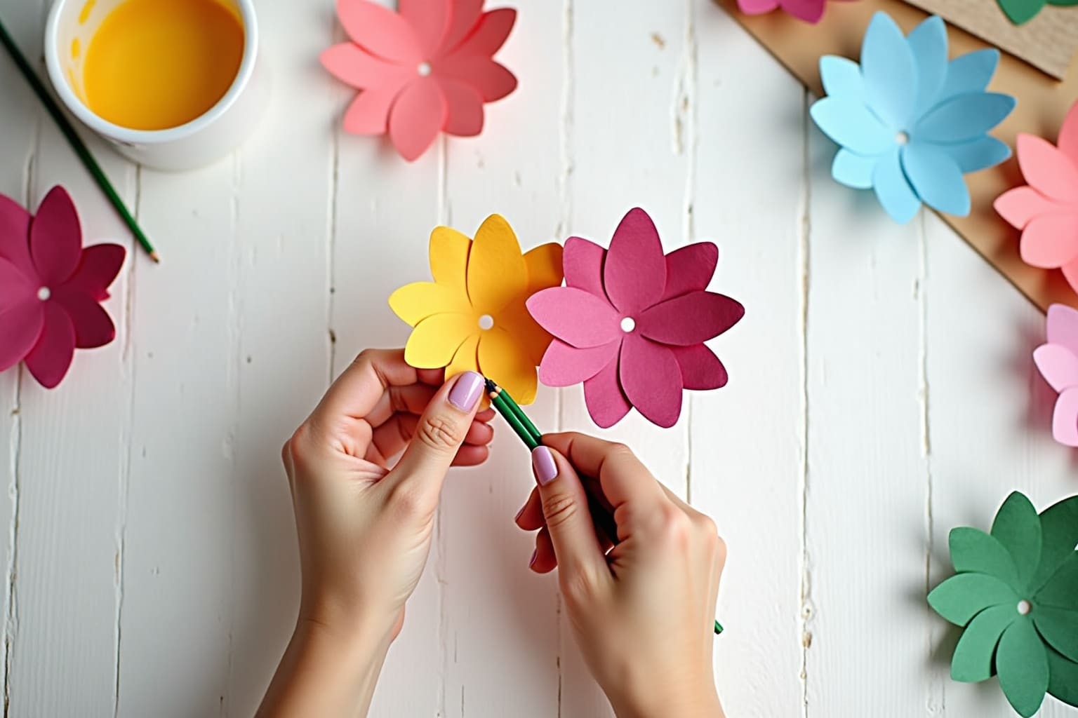 Papierblumen basteln ganz einfach